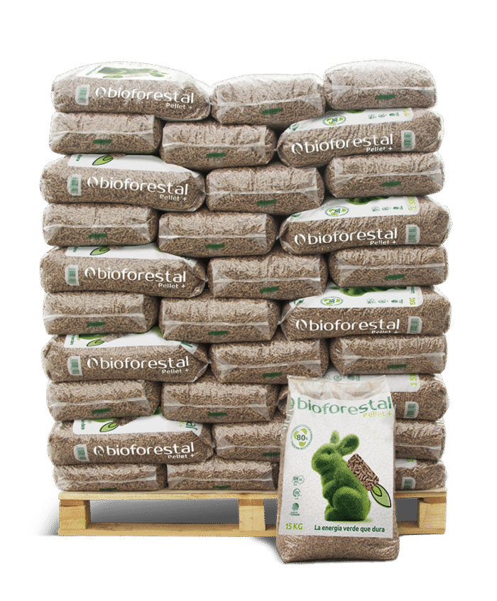 Palet de pellet Bioforestal 70 sacos de 15Kg - Imagen 1